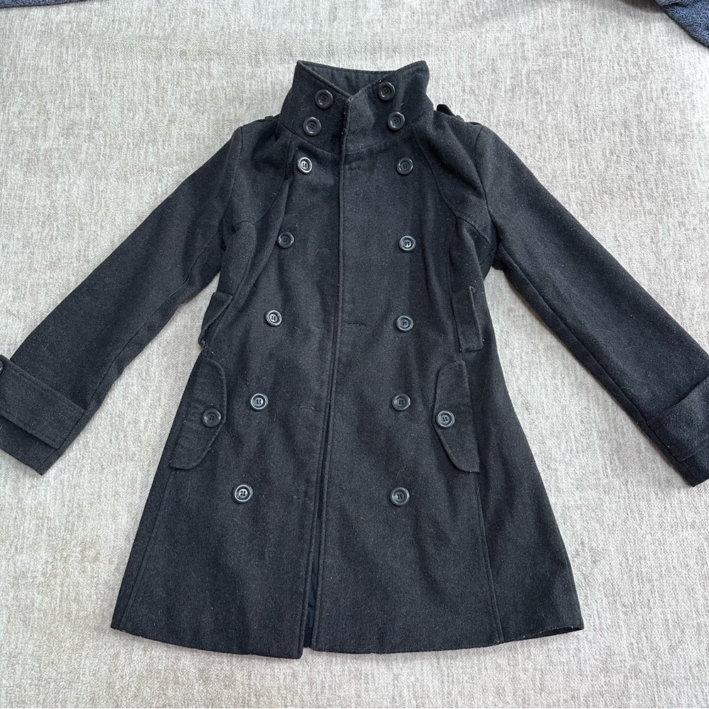Vintage 579 wool blend coat dark gray Small S *with flaws